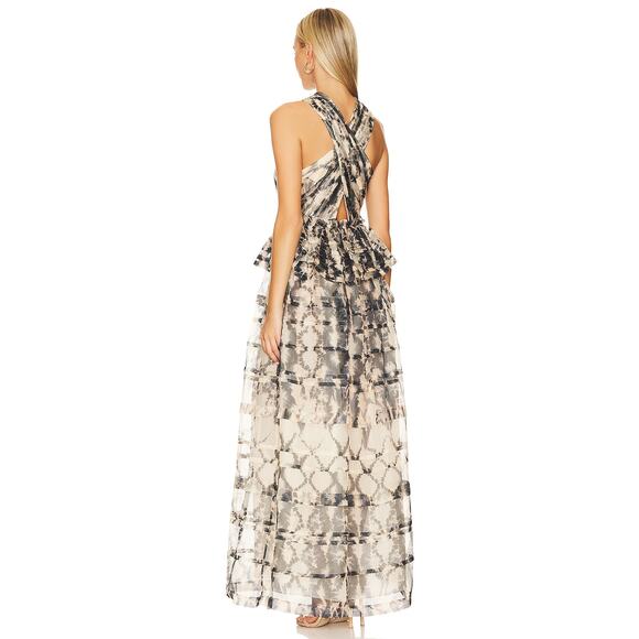 Ulla Johnson Black and Cream Maxi Dress - Picture 2 of 9